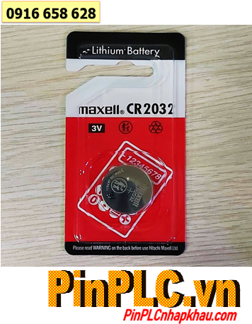 Maxell CR2032, Pin 3v Lithium Hitachi Maxell CR2032 chính hãng, Xuất xứ NHẬT (Vỉ ĐỎ 01viên)